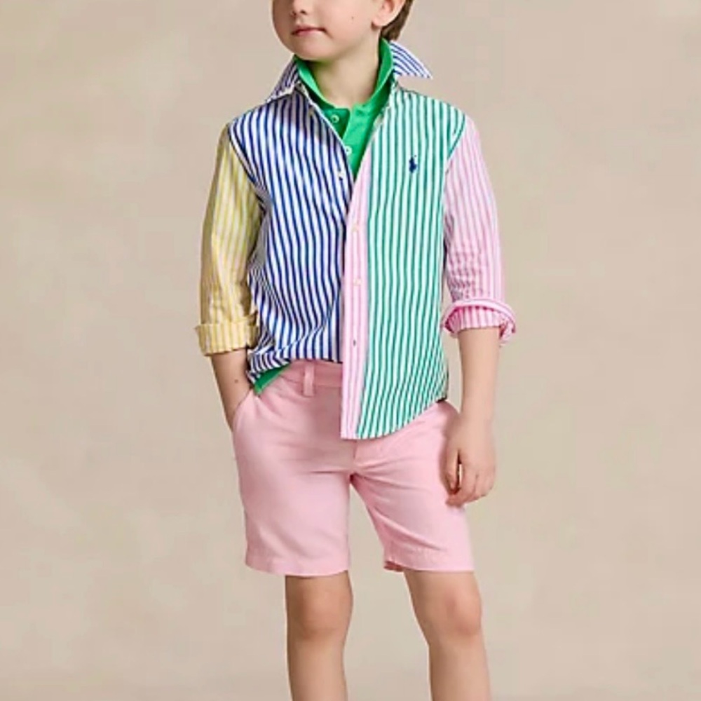 Polo Ralph Lauren Boy’s Striped Poplin Shirt and Linen Short Set